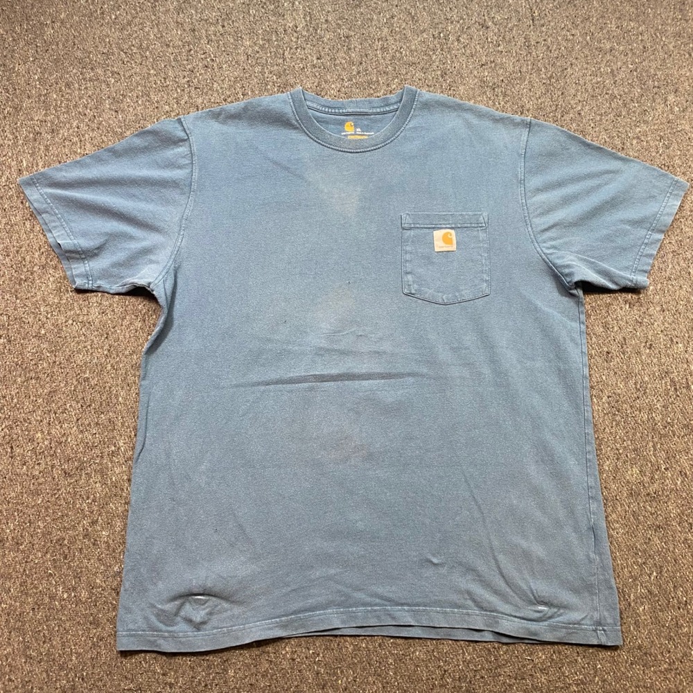Carhartt Pocket TShirt Sz XL Mens Blue Workwear Gorpcore Skater Original Fit